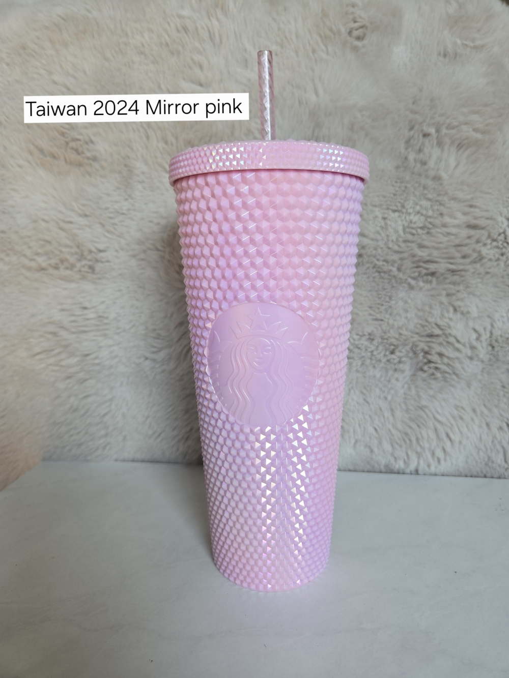 Starbucks 24oz RARE Taiwan Pink Mirror Tumbler